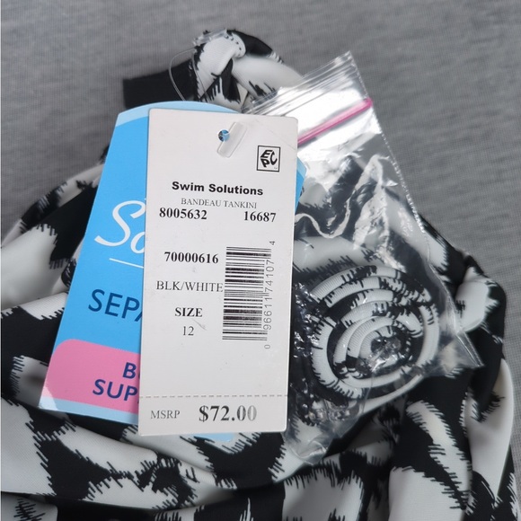 🎅🏻 3/$50 👯‍♀️Host Pick⚡️(Macy’s) Swim Solutions Printed Flyaway Tankini Top - Picture 7 of 10